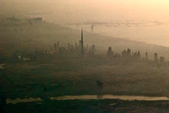 Dubai on a foggy morning