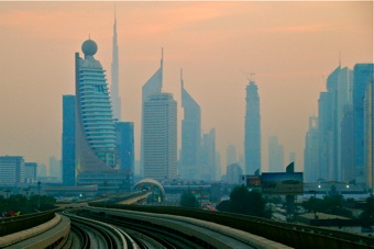 Dubai Skyline From The Metro