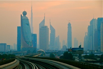 Dubai Skyline From The Metro