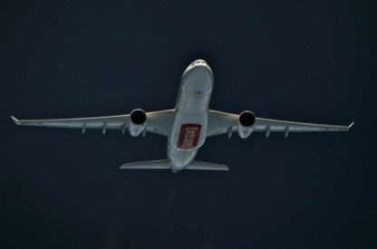 Emirates A330 over India